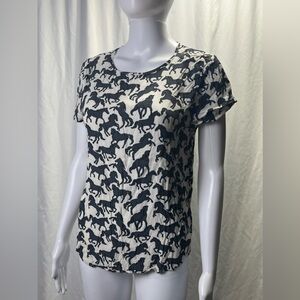 H&M Wild Horses Short Sleeve Blouse